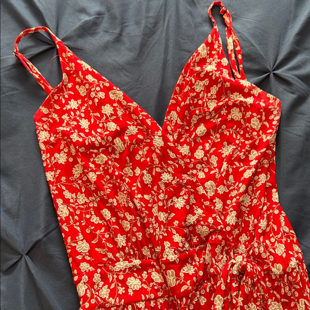 Kaileigh Red Floral Jumpsuit - Picture 4 of 6